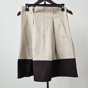 Tibi pleated two-tone preppy classy A line skirt